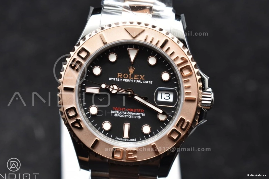 Best Minimalist Case Yacht-Master Dial Edition 37mm 268621 1216 and CVSF 316L A Black SS 1:1 RG Bracelet 0403